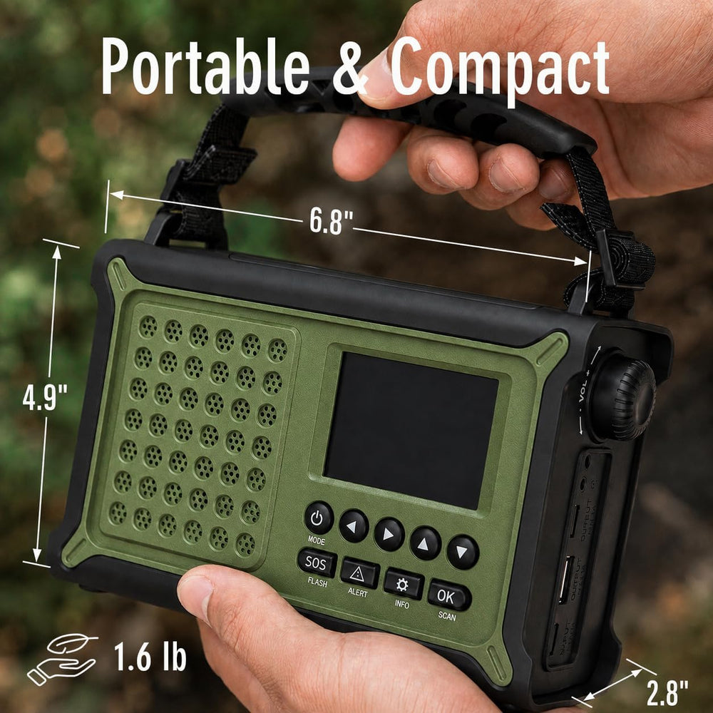 Emergency Weather Radio with Solar Hand Crank, S.A.M.E Localized NOAA Alert