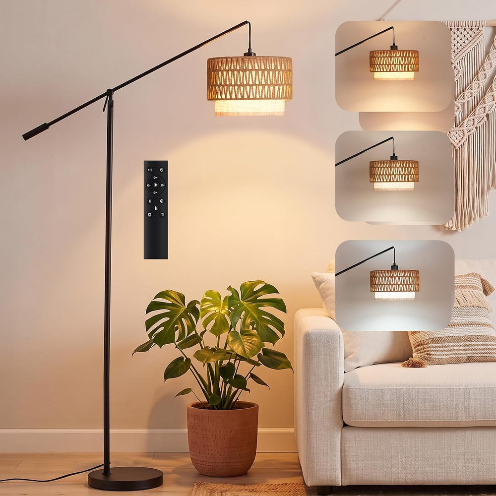 SUNMORY Floor Lamps for Living Room, Boho Standing Lamp with Remote Control