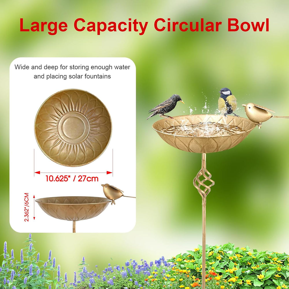 Bird Bath for Outside, Metal Birdbaths & Bird Feeder for Outdoors