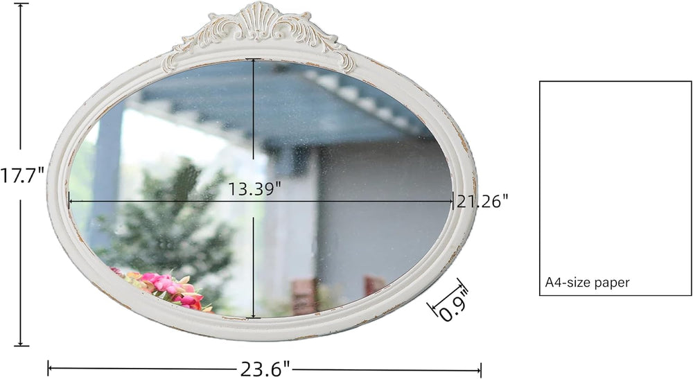Vintage Oval Bathroom Mirrors for Over Sink 24" X 18"
