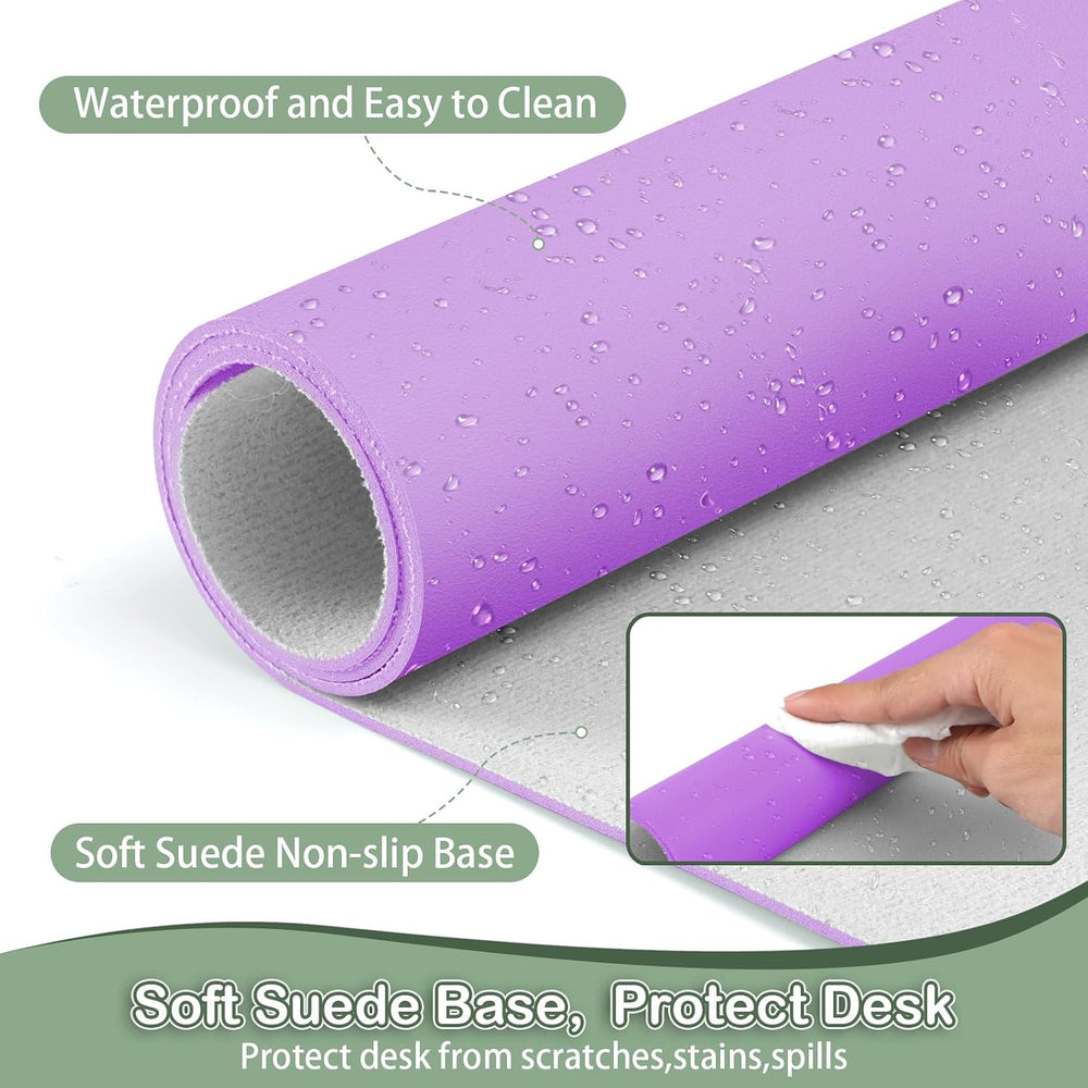 Boutilon Leather Desk Pad Protector,Non-Slip Mouse Pad,Laptop Desk Pad,Office...