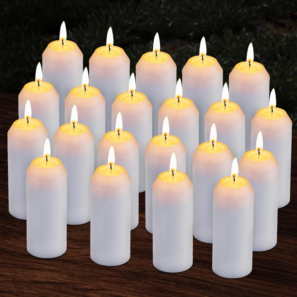 20Pack Emergency Candles for Power Outages, 15H White Candle, 3" Unscented