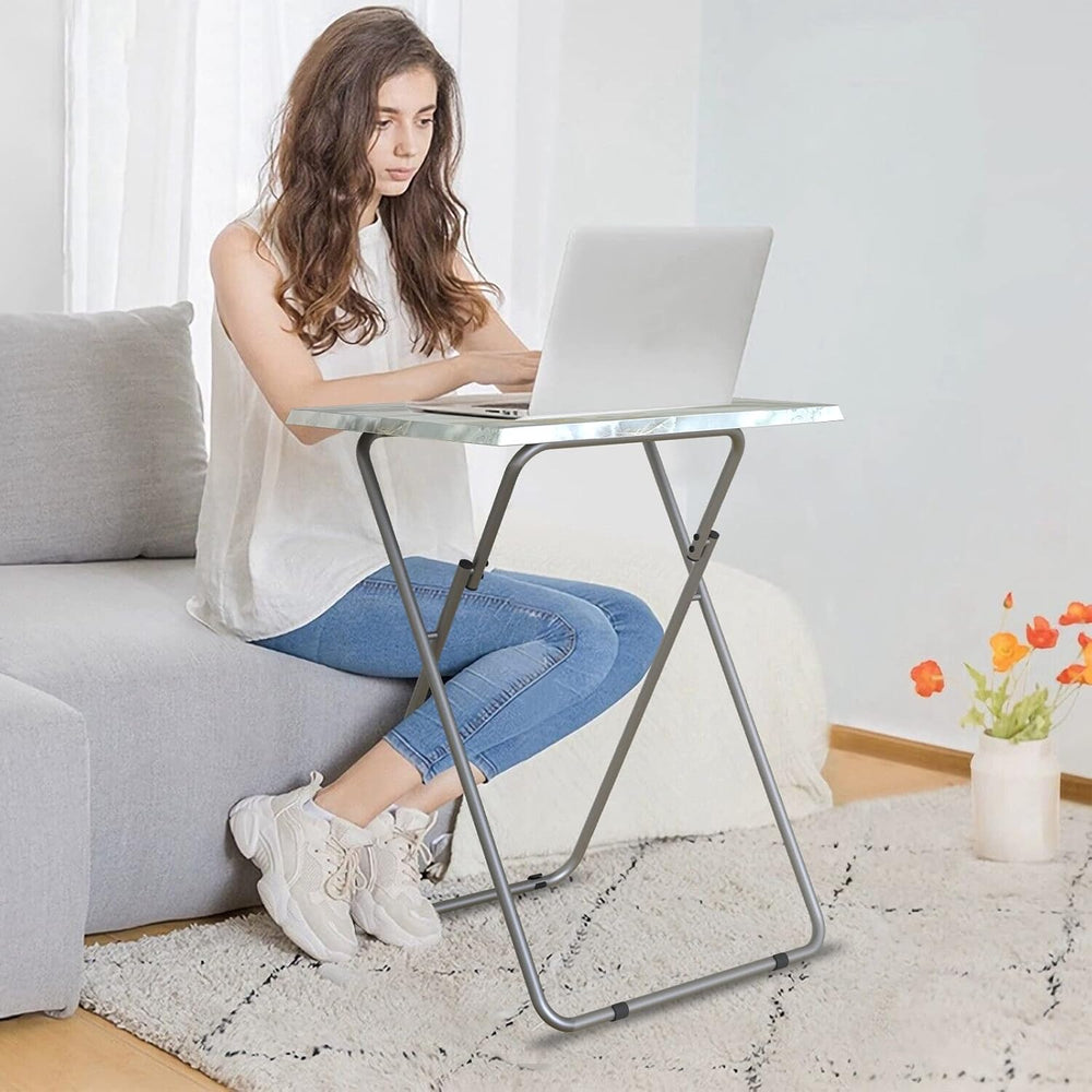 Folding TV Tray Table Set of 2,Dinner Snack Trays Table for Eating on Couch,P...
