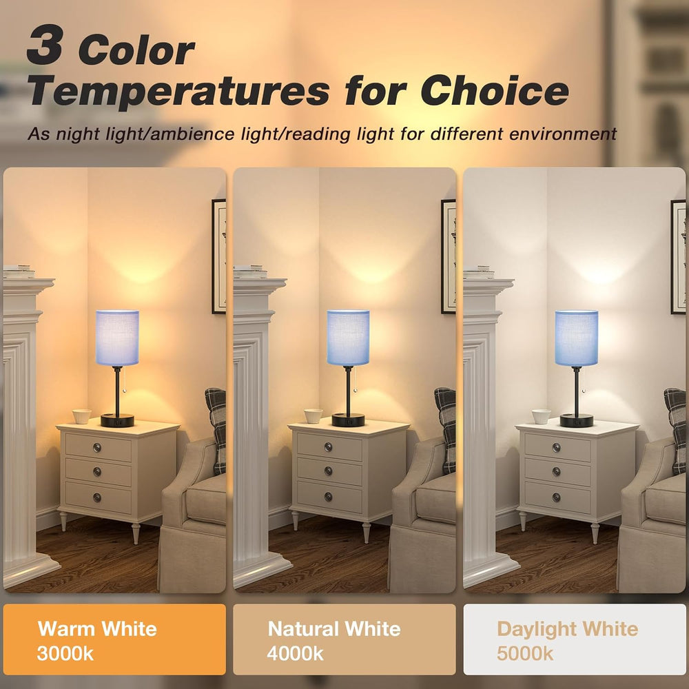 Small Bedside Table Lamp for Bedroom - Desk Lamp with USB Ports for Dorm