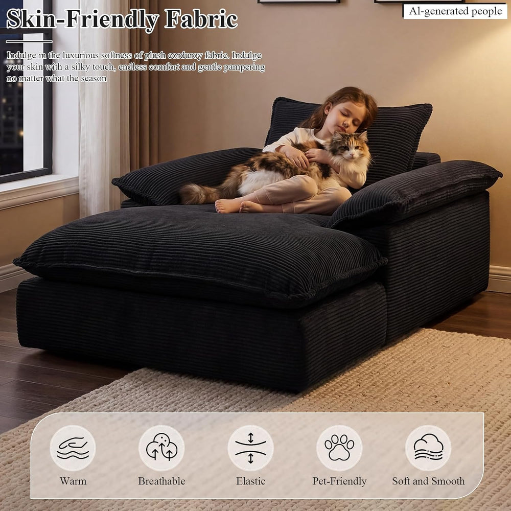 Oversized Chaise Lounge Chair Indoor, 67" Boneless Chair