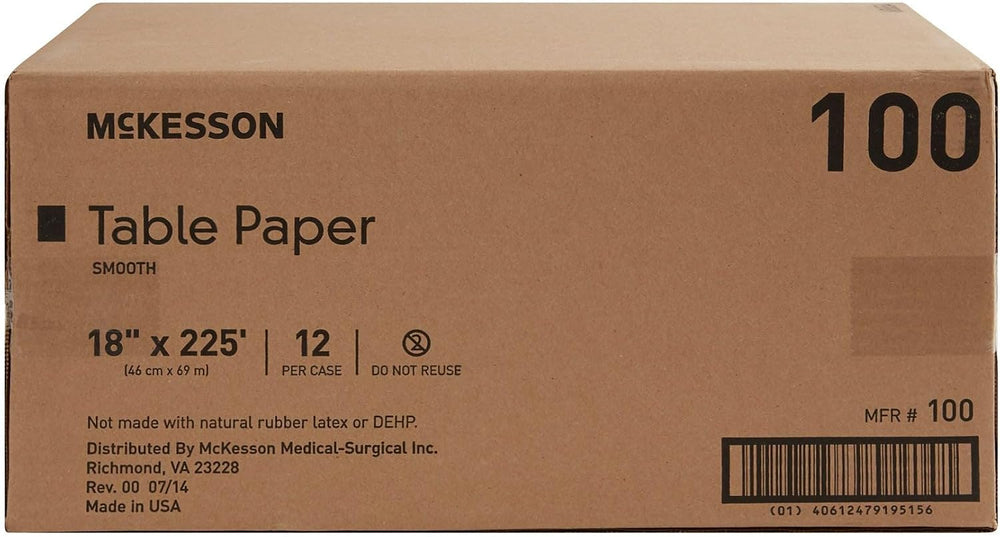 McKesson Medical Exam Table Paper Rolls, Spa, 18 in x 225 ft, 12 Rolls