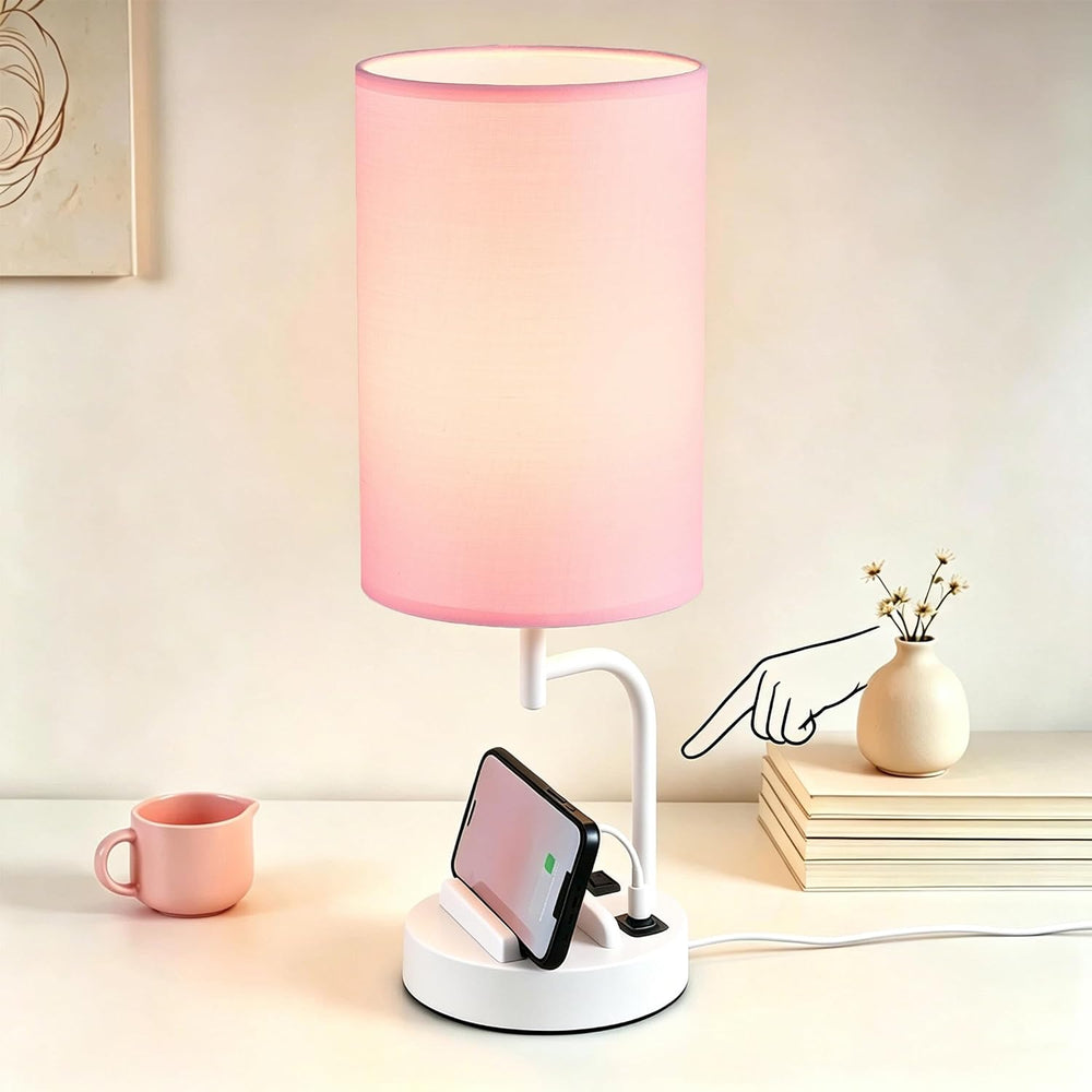 Dreamholder Touch Control USB Table Lamp with USB C/A & AC Outlet, 3-Way ...