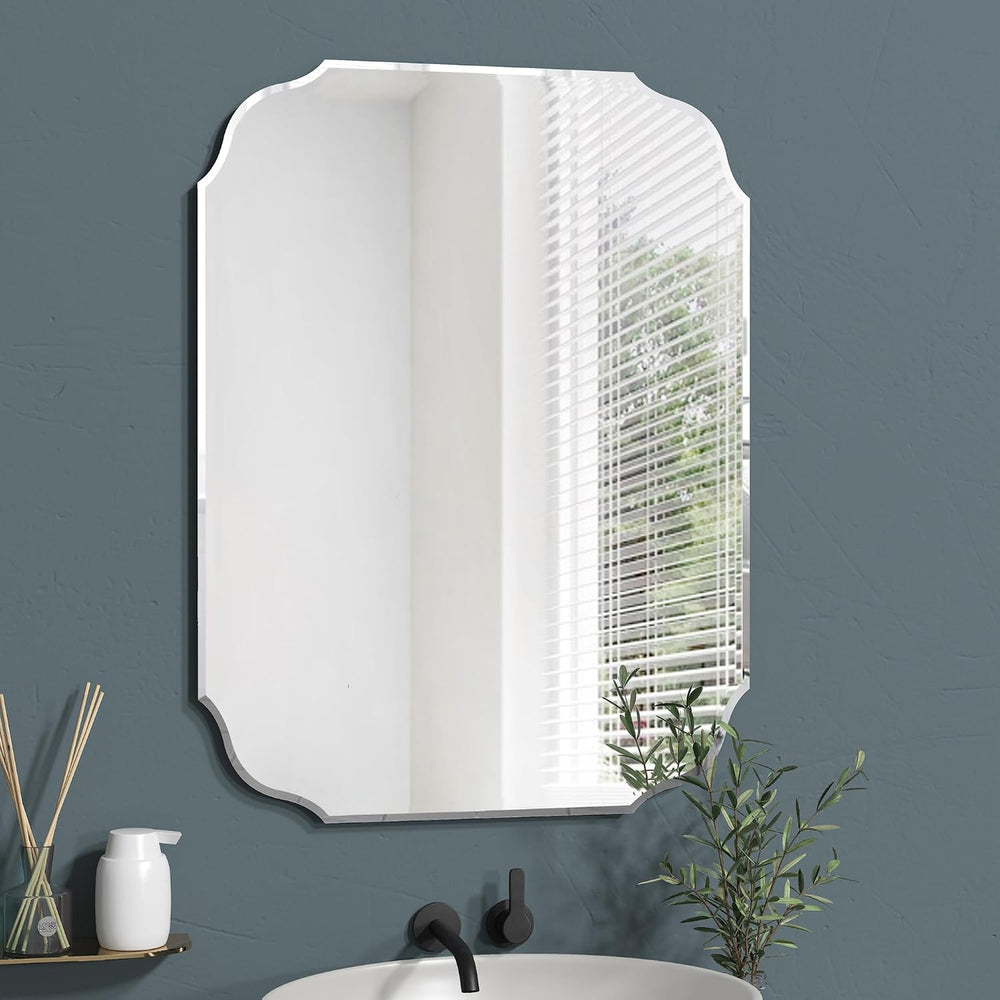 18" x 24" Silver Wall Mirror Beveled Edge Frameless Mirrors for Bat...