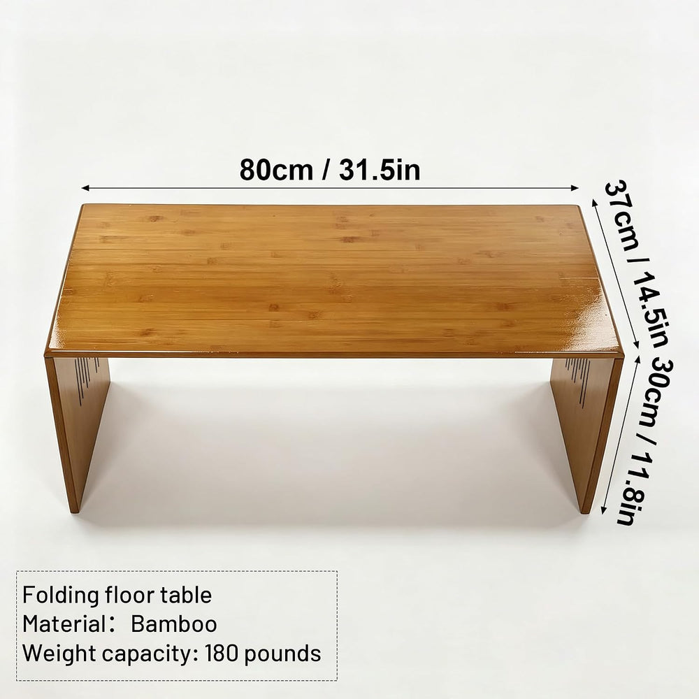 Folding Japanese Floor Table -31.5 inch Bamboo Coffee Table Small