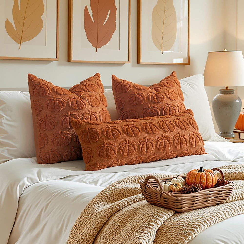 MIULEE Fall Pillow Covers Pumpkin Fall Decor 24x24 Dark Rust