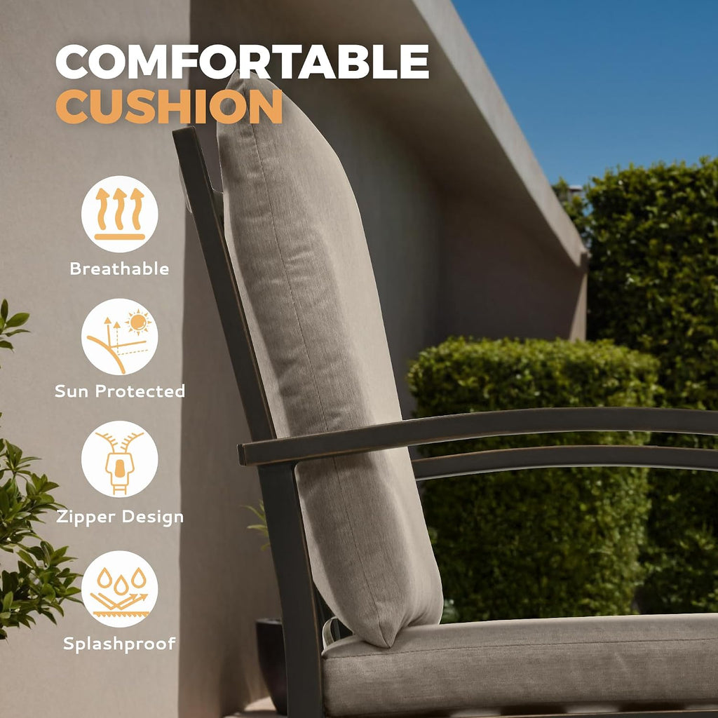 HAPPATIO Aluminum 9 Piece Patio Dining Set - Aluminum Outdoor Dining Set for 8, Patio Dining Table and Chairs Set, Patio Furniture with Table and Chairs (Black)