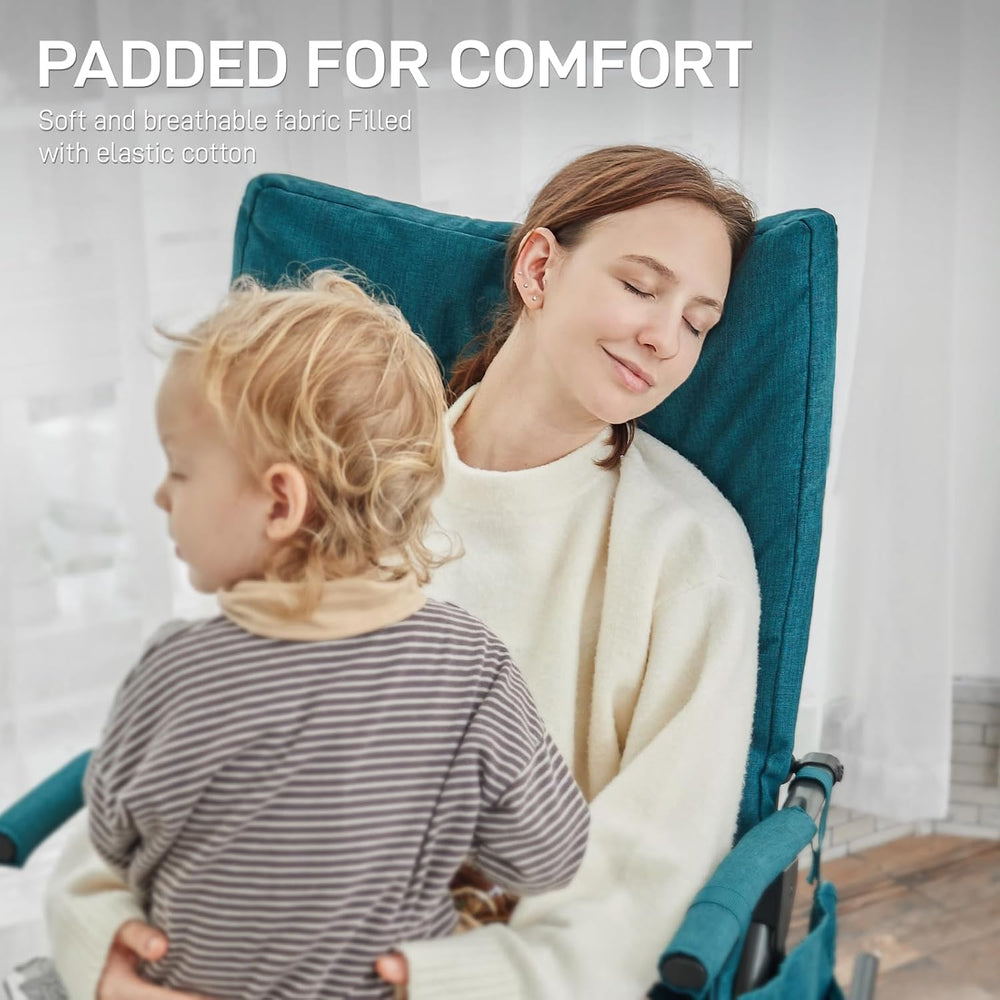 EVER ADVANCED Oversized Folding Rocking Camping Chair, Padded