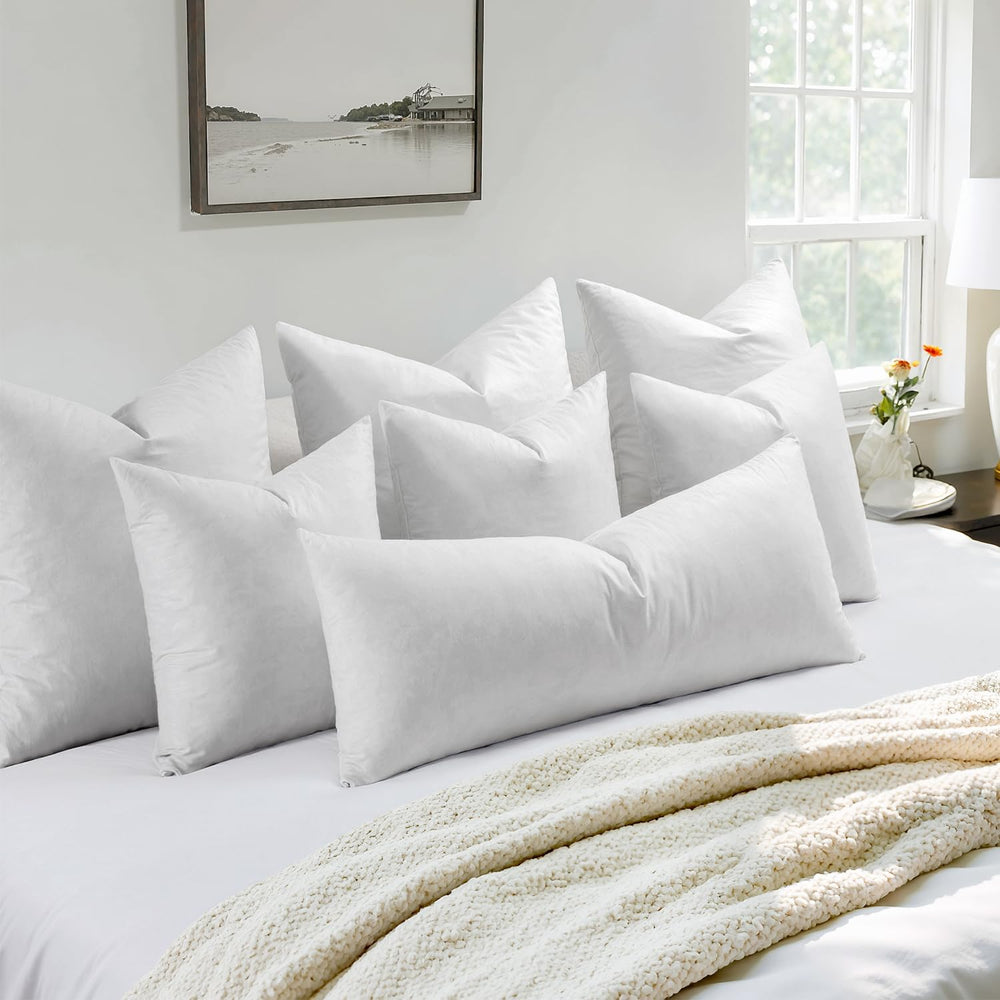 MIULEE 22x22 Pillow Inserts 2 Pack,Feather Mix Polyester Blend Pillows