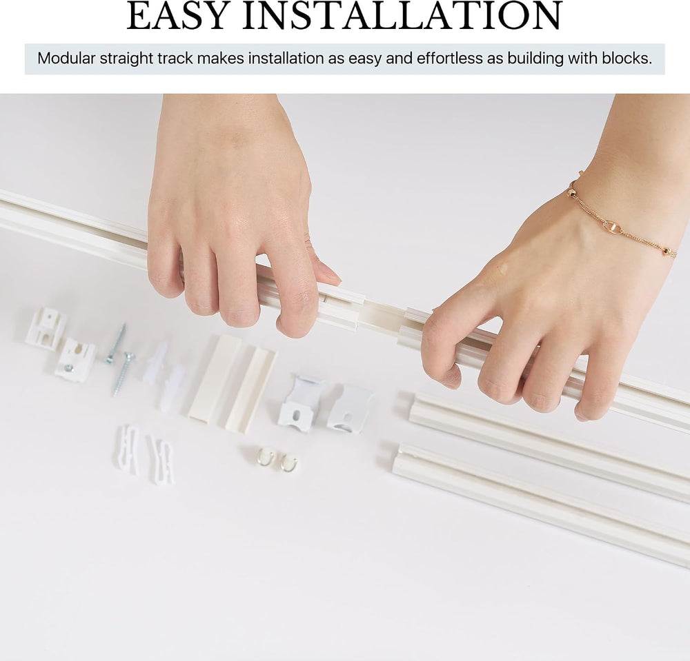 RYB HOME Room Divider Curtain with Straight Ceiling Track for Bedroom
