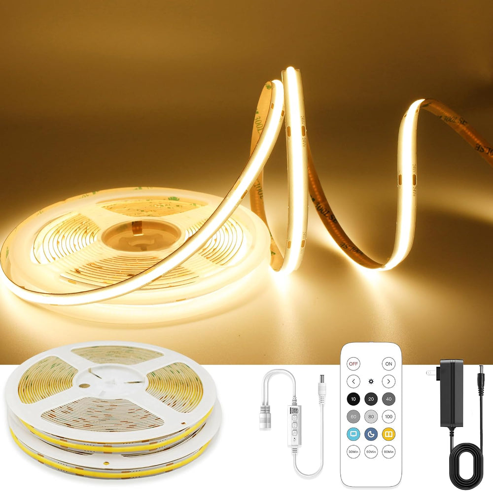 AXMOTUT 32.8ft COB LED Strip Light Warm White, High Bright LED Strips with 32...