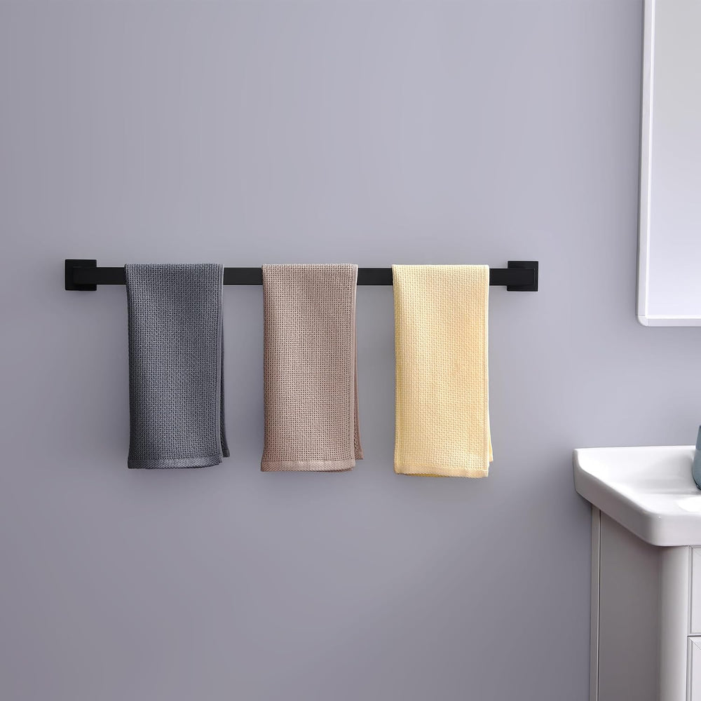 Bath Towel Bar, 32-Inch Towel Racks, Square Thicken Towel Holder, Wall Mounte...