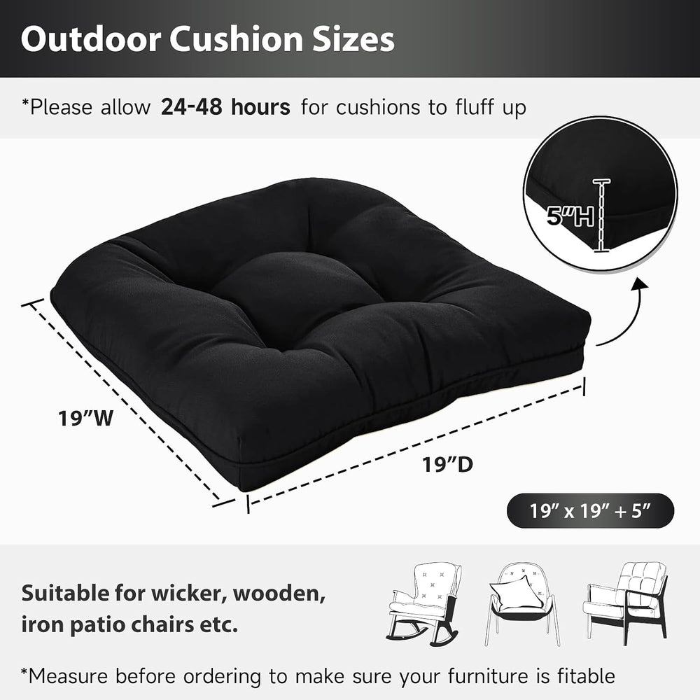 19x19 Outdoor Chair Cushions Set of 2, Tufted Wicker Patio Furniture Cushions...