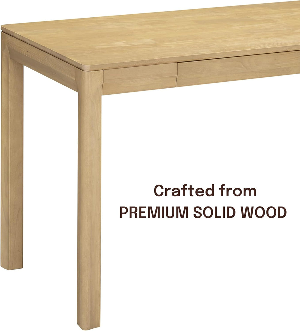NTC Flow Modern Wooden Rectangle Desk Table with Hidden Drawer – Waterproof &...