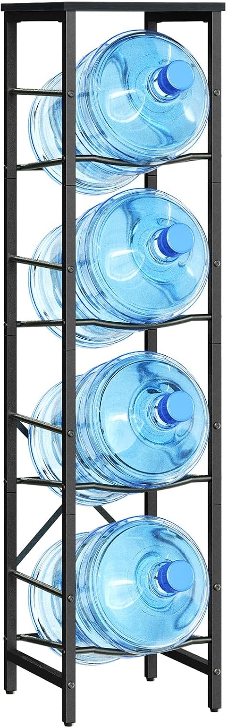 HOOBRO Water Jug Rack, Water Bottle Holder, 5 Gallon Water Jug Rack, 4-Tier W...
