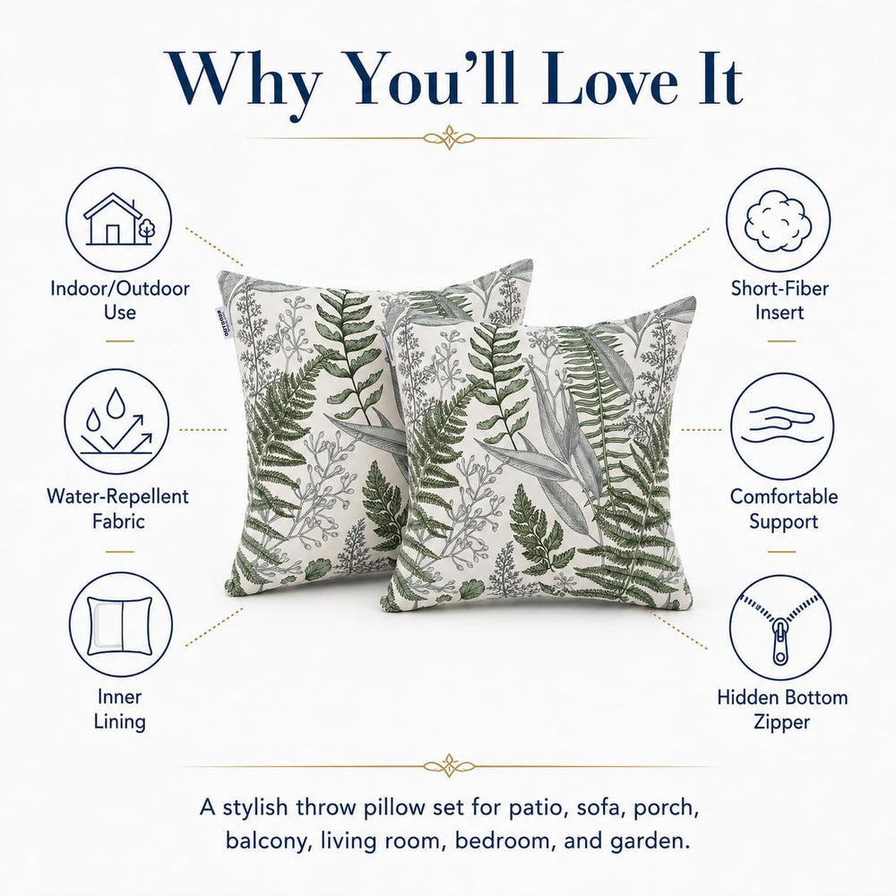 Outdoor Pillows 18×18 Inch Decorative Throw Pillows with Inserts