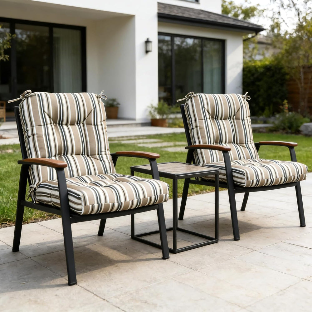 COOS BAY Tufted High Back Chair Cushions, 42x21 Inch Outdoor Patio Furniture ...