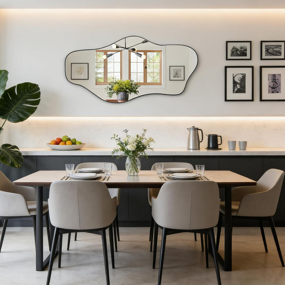 47"x24" Irregular Wall Mirror, Asymmetrical Frameless Mirror