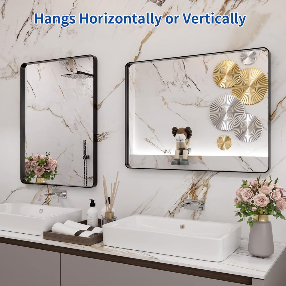 WEER Bathroom Vanity Mirror Black 24X32 Inch