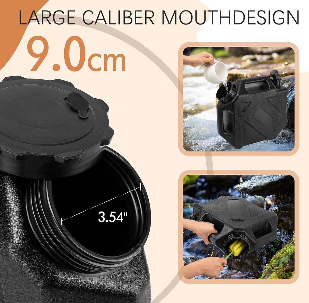 Camping Water Jug, 2.6 Gallon, BPA Free, Leak-Proof, Rectangular, Portable, R...