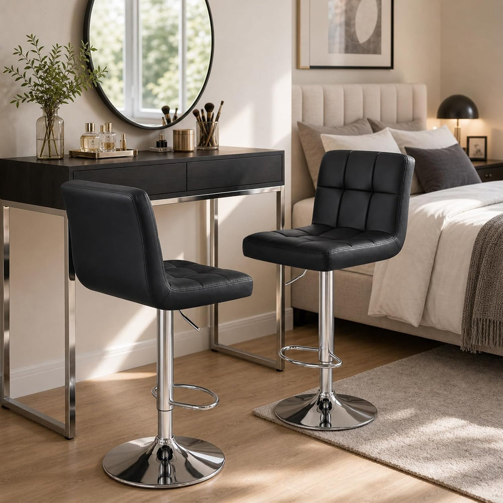 DUMOS Set of 4 Counter Height Bar Stools, 24 Inch Saddle Bar Chairs
