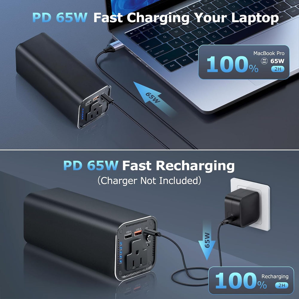 Portable Power Bank with 100W AC Outlet, 99.9Wh/27000mAh High Capacity, and 6...