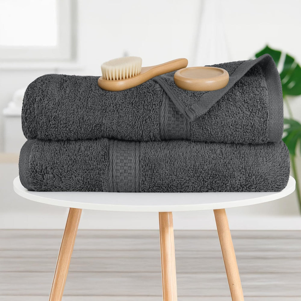 RIVERSIDE 4 Pack Luxury Large Bath Towels, 27x54 Inches, 600 GSM, Gray