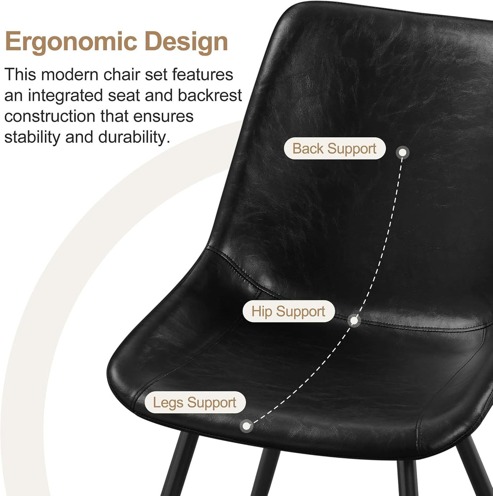 Yaheetech Dining Chairs Set of 6 Mid Century Modern Kitchen Chairs Black