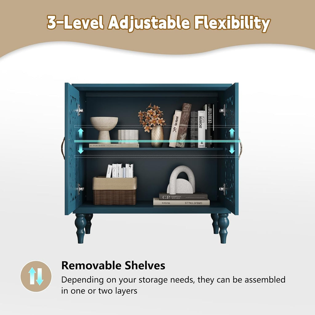 ARTPOWER Vintage Accent Cabinet with 2 Doors, Credenza for Living Room