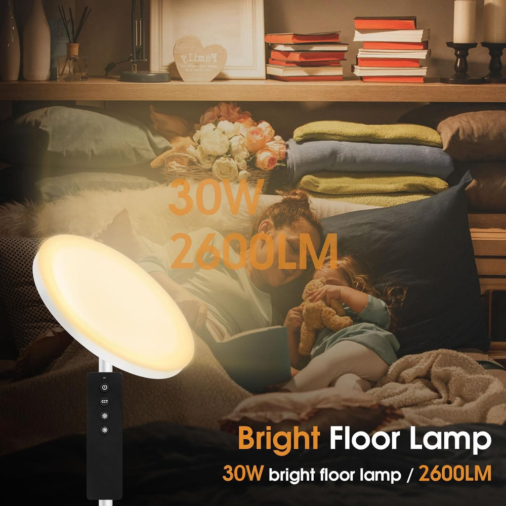 LED Torchiere Floor Lamp with Remote Control, Standing Lamp for Living Room