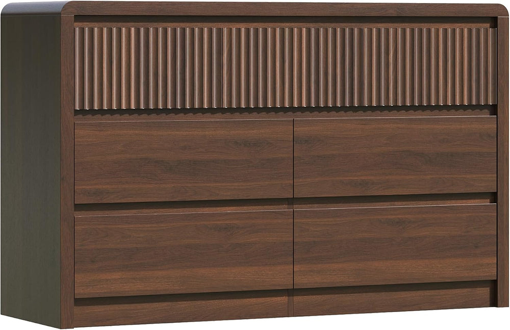 Fluted 7 Drawer Dresser for Bedroom, 50” Wide Dresser & Chest of Drawers ...