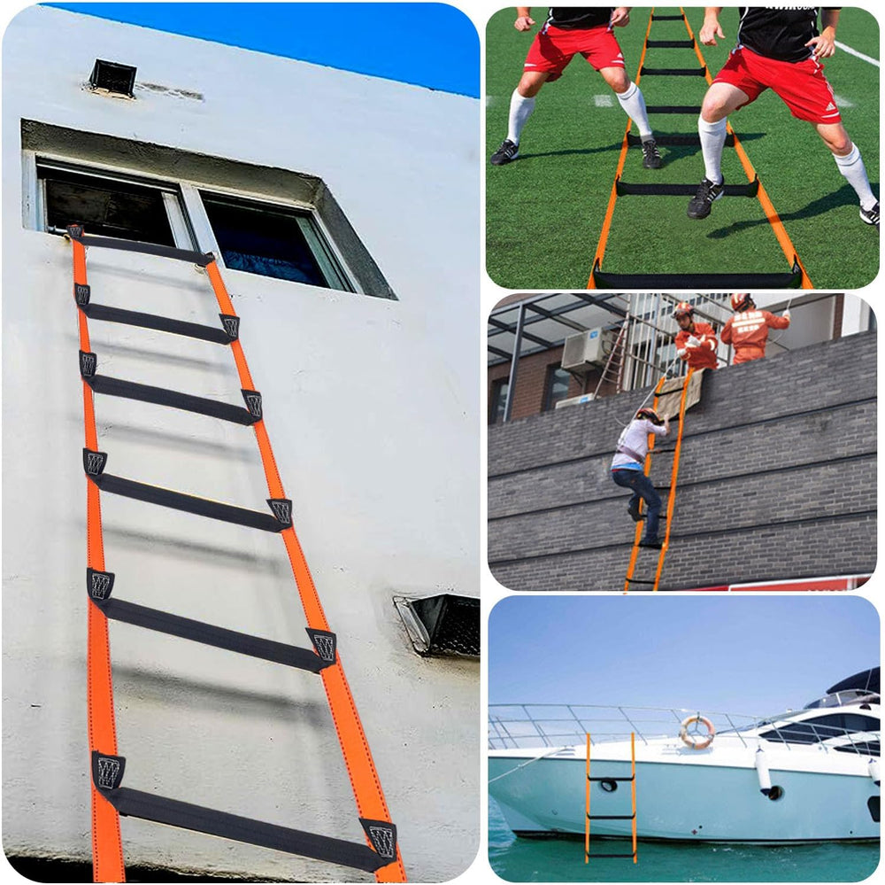 Fire Escape Ladder with 2 Heavy Hooks, 26.5 Feet Emergency Ladder 3 Story