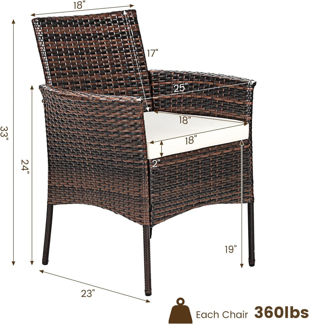 RELAX4LIFE Wicker Patio Chairs Set of 6, Indoor Outdoor PE Rattan Armchairs w...