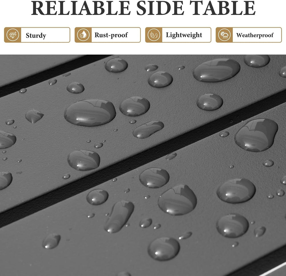 Crestlive Products Aluminum Outdoor Side Table, Pool Lounge Chair Side Table,...