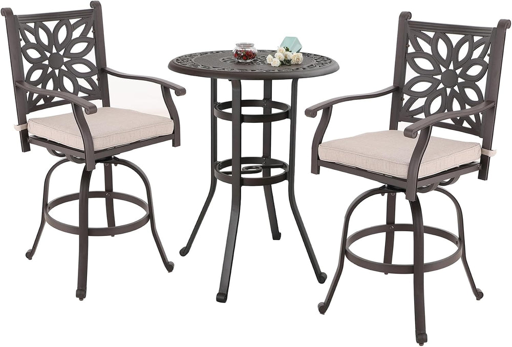 Sophia & William Cast Aluminium Bar Height Outdoor Table, Round