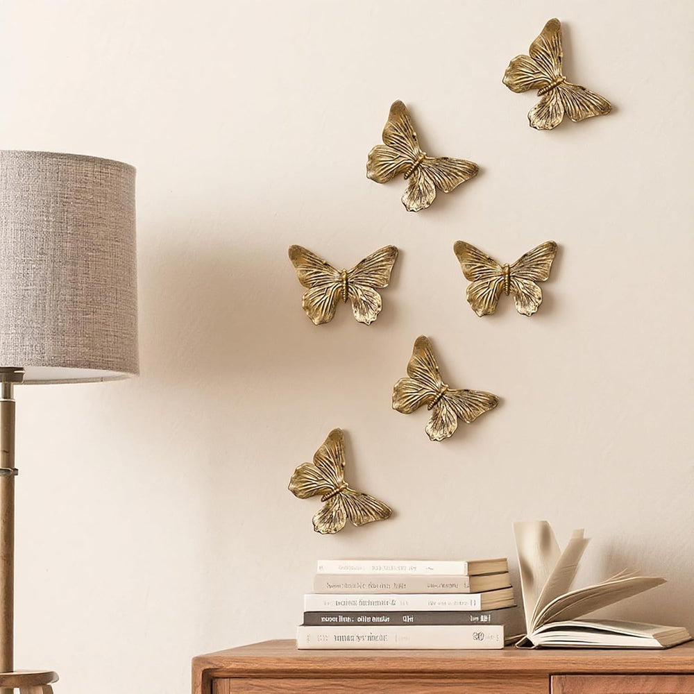 GUSFREUD 3D Butterfly Wall Decor Set – Resin Wall Decor for Living Room, Bedr...