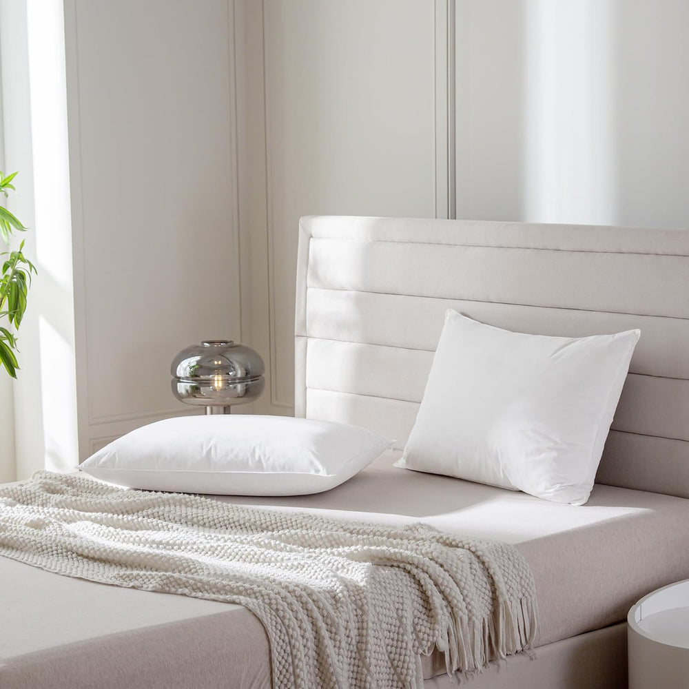 Goose Feathers and Down Pillows, Bed Pillows Queen Size Set of 2