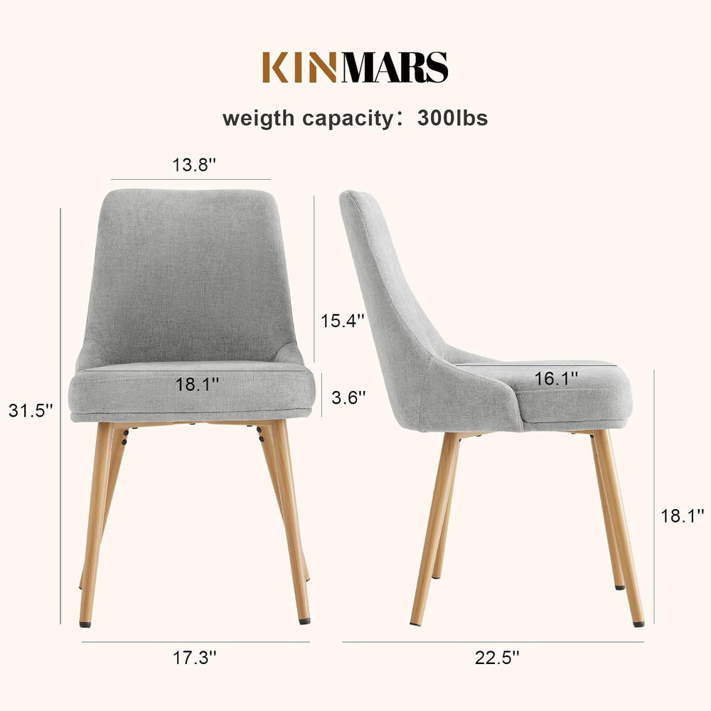 kinmars Kitchen & Dining Upholstered Dining Chairs Set of 4, Light Grey