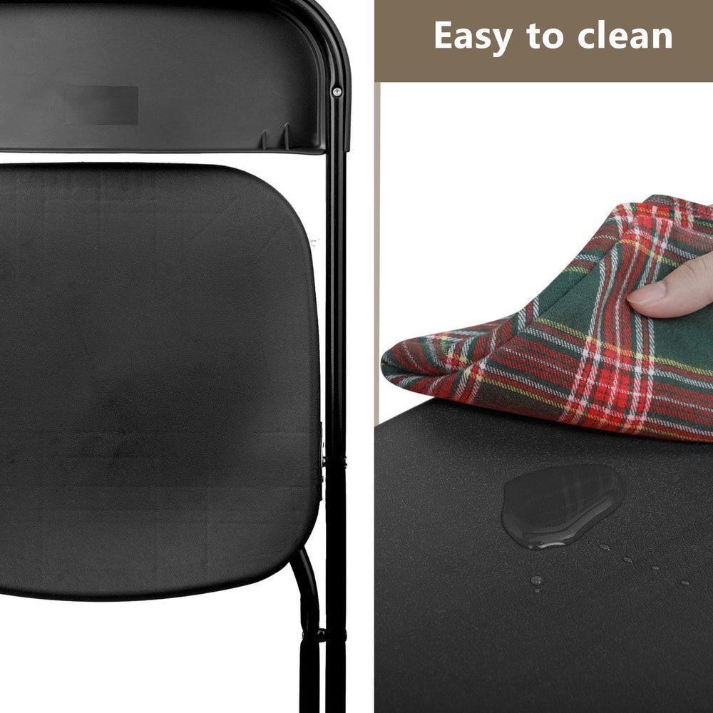 OS MOTOR Portable Heavy Duty Folding Chairs 10 Pack, Black