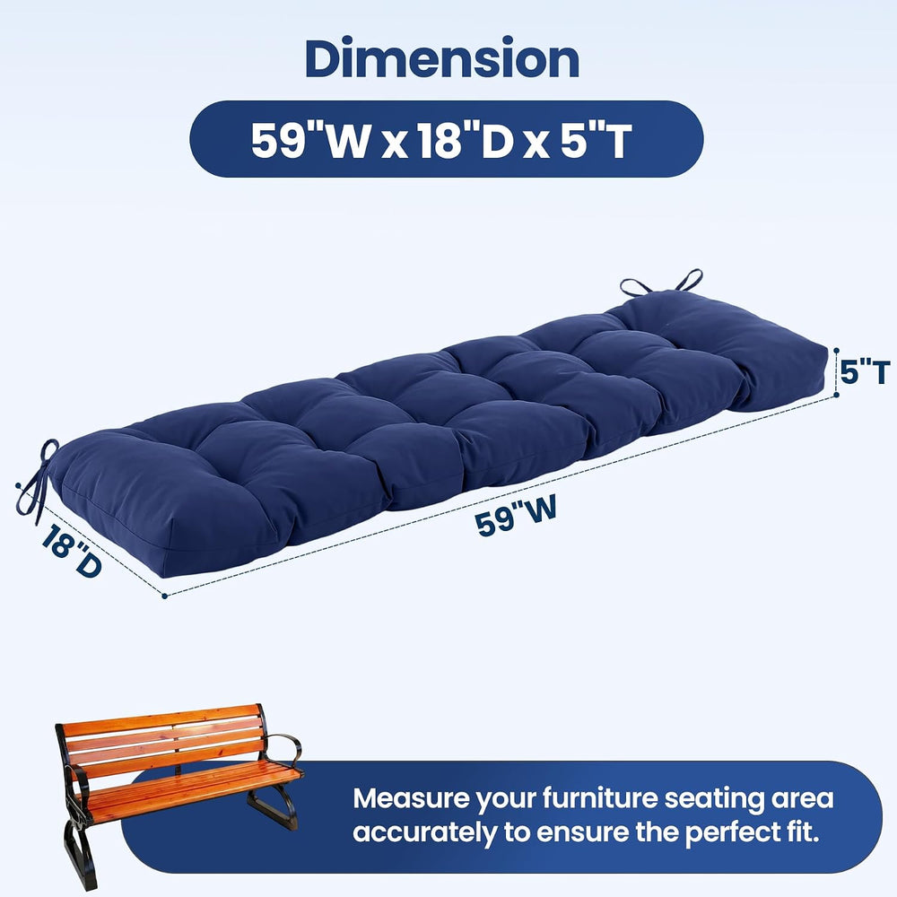 IASEAHK Outdoor Bench Cushion 59x18x5 Inch, Waterproof & Fade-Resistant P...