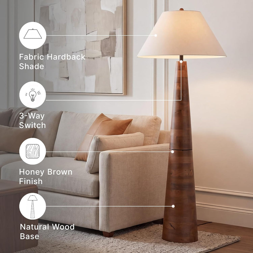 Signature Design by Ashley 1-Piece Contemporary Wood Floor Lamp