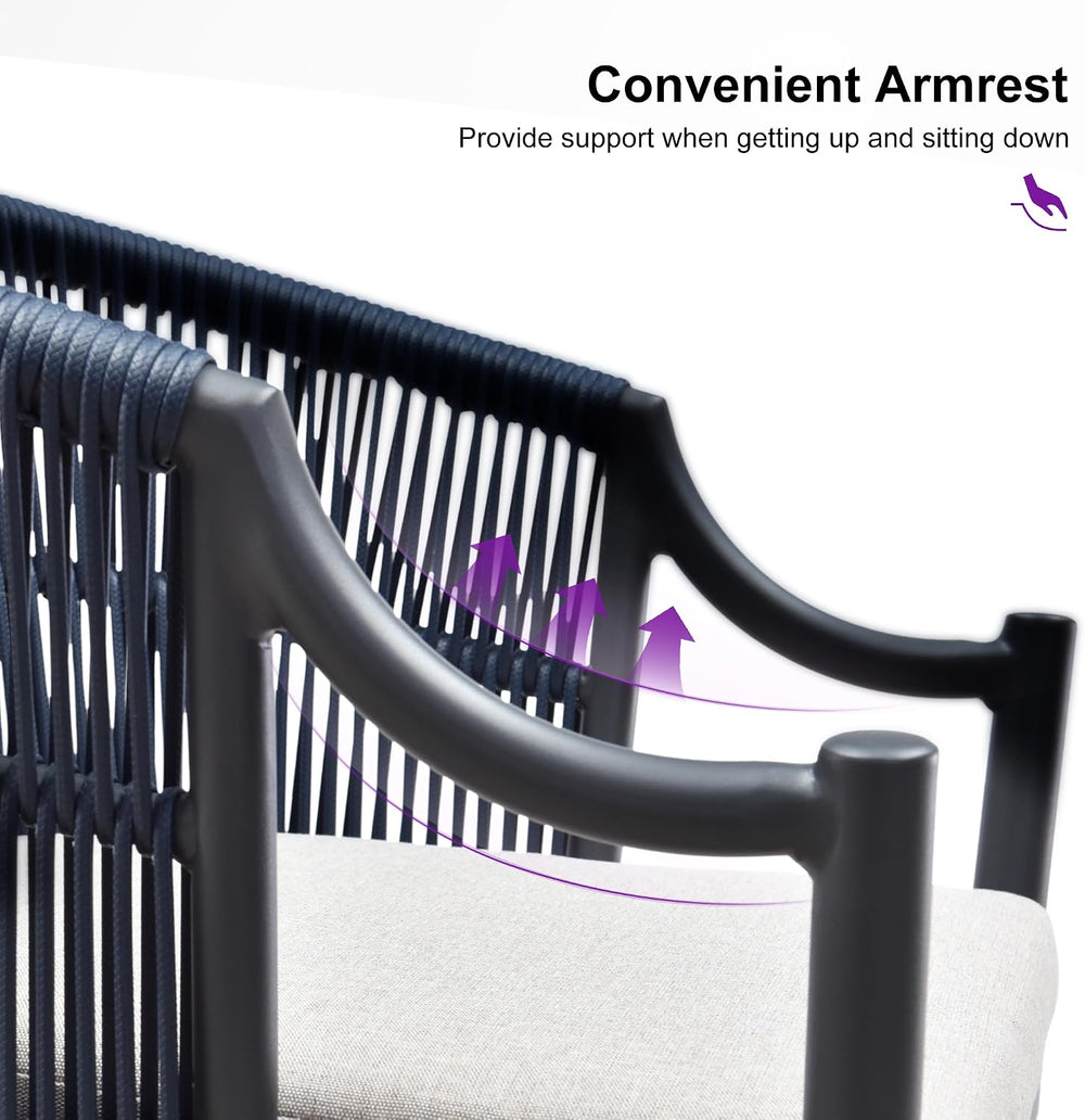 PURPLE LEAF Patio Dining Chairs Set of 2 Modern Wicker Outdoor Dining Chairs ...