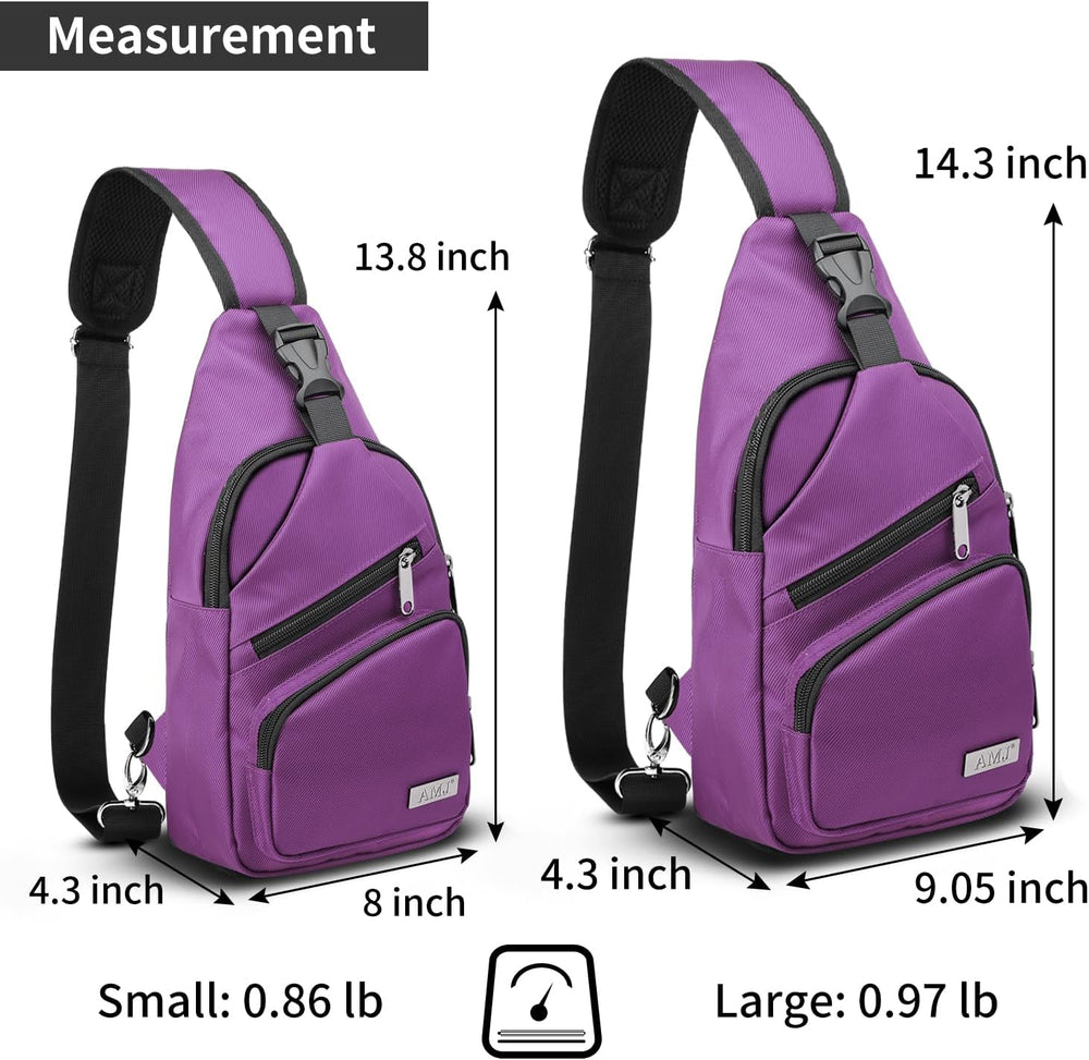AMJ Crossbody Sling Bag Men Women, Casual Shoulder Backpack, Chest Daypack Sa...