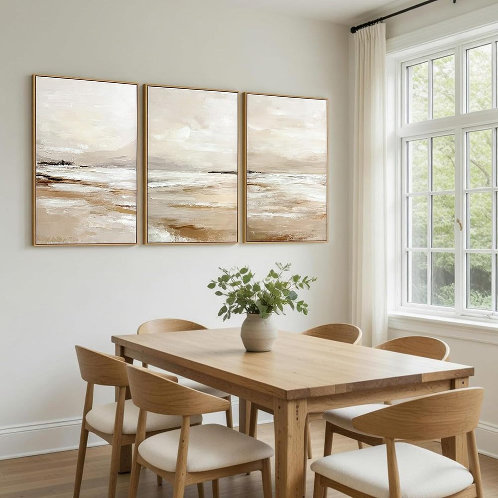 Zessonic Large Neutral Coastal Beach Wall Art Landscape Texture Art,24"x...