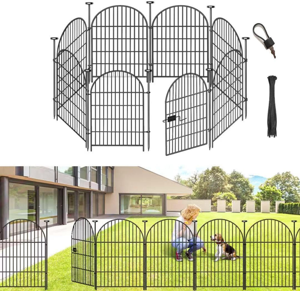 ADAVIN 40in Tall Garden Fence Animal Barrier, 8 Panels Pet Fence Outdoor