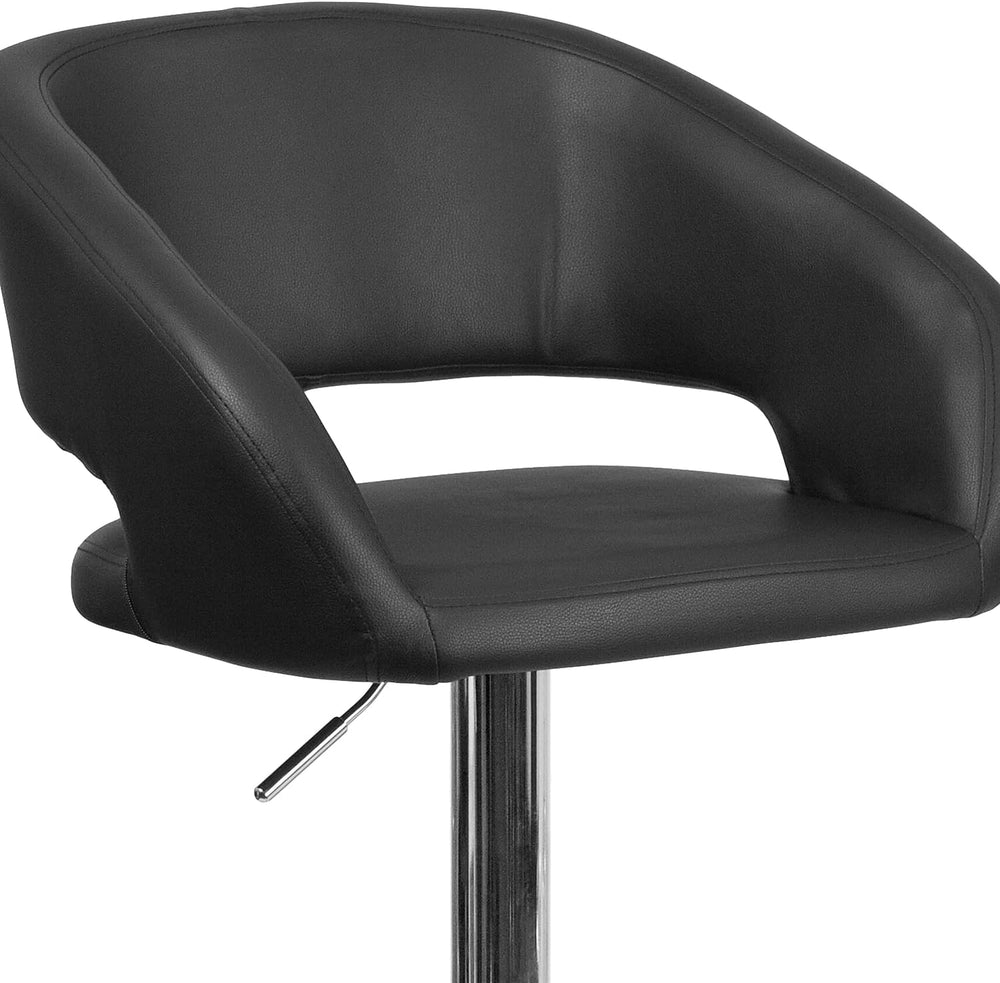 Flash Furniture Mid-Back Vinyl Barstool, Black